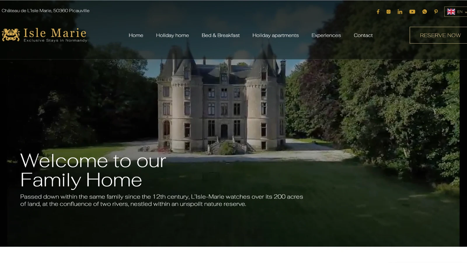 Château de L’Isle Marie — interface overview